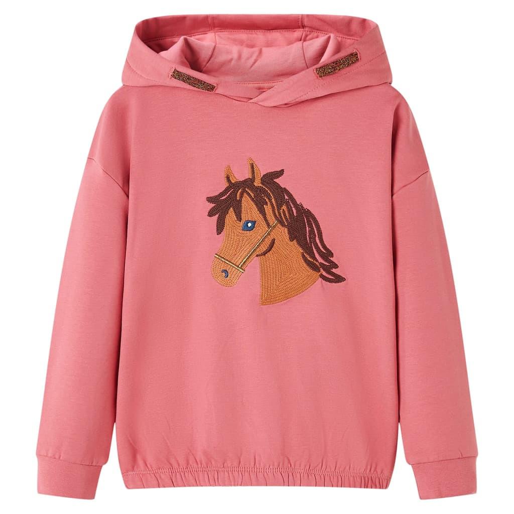 Kinder Kapuzenpullover Baumwolle Mädchen Pink 104 von VidaXL