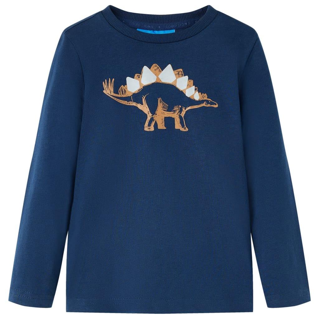 Kinder Langarmshirt Baumwolle Mädchen Blau 116 von VidaXL