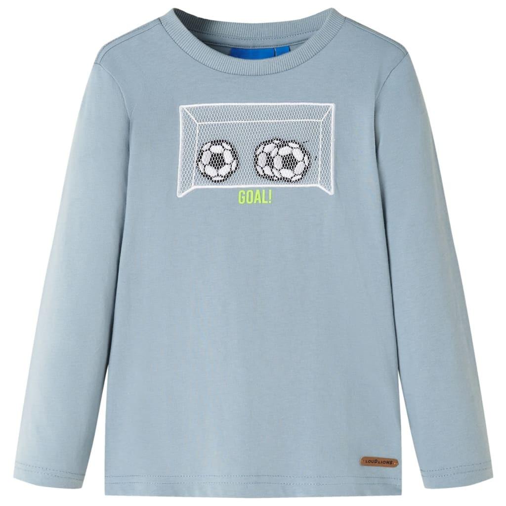 Kinder Langarmshirt Baumwolle Mädchen Blau 128 von VidaXL