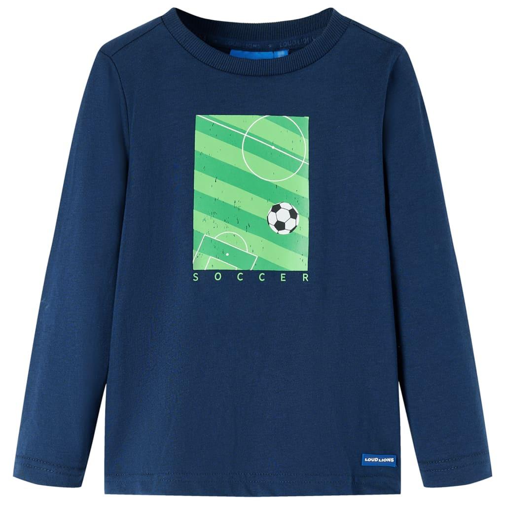 Kinder Langarmshirt Baumwolle Mädchen Blau 128 von VidaXL