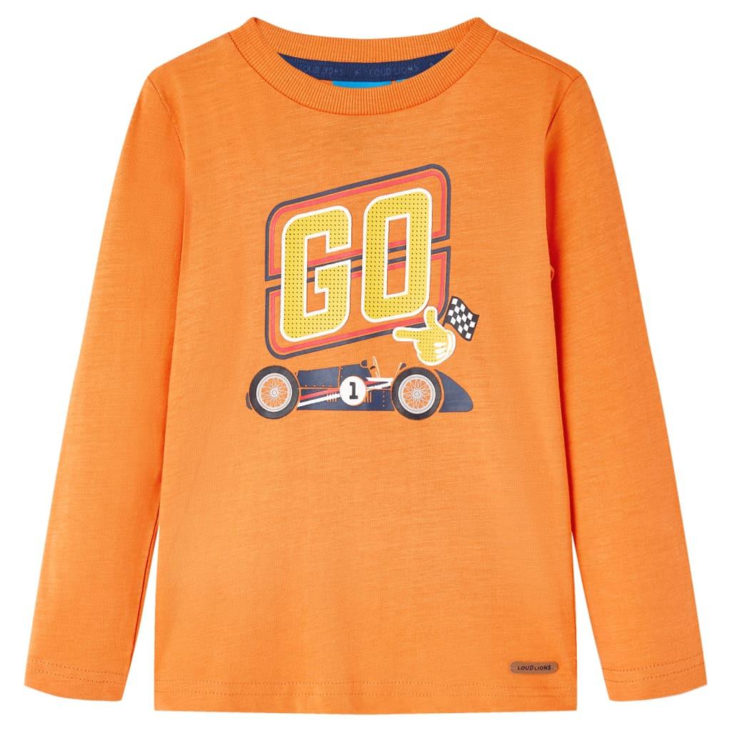 Kinder Langarmshirt Baumwolle Mädchen Orange 140 von VidaXL