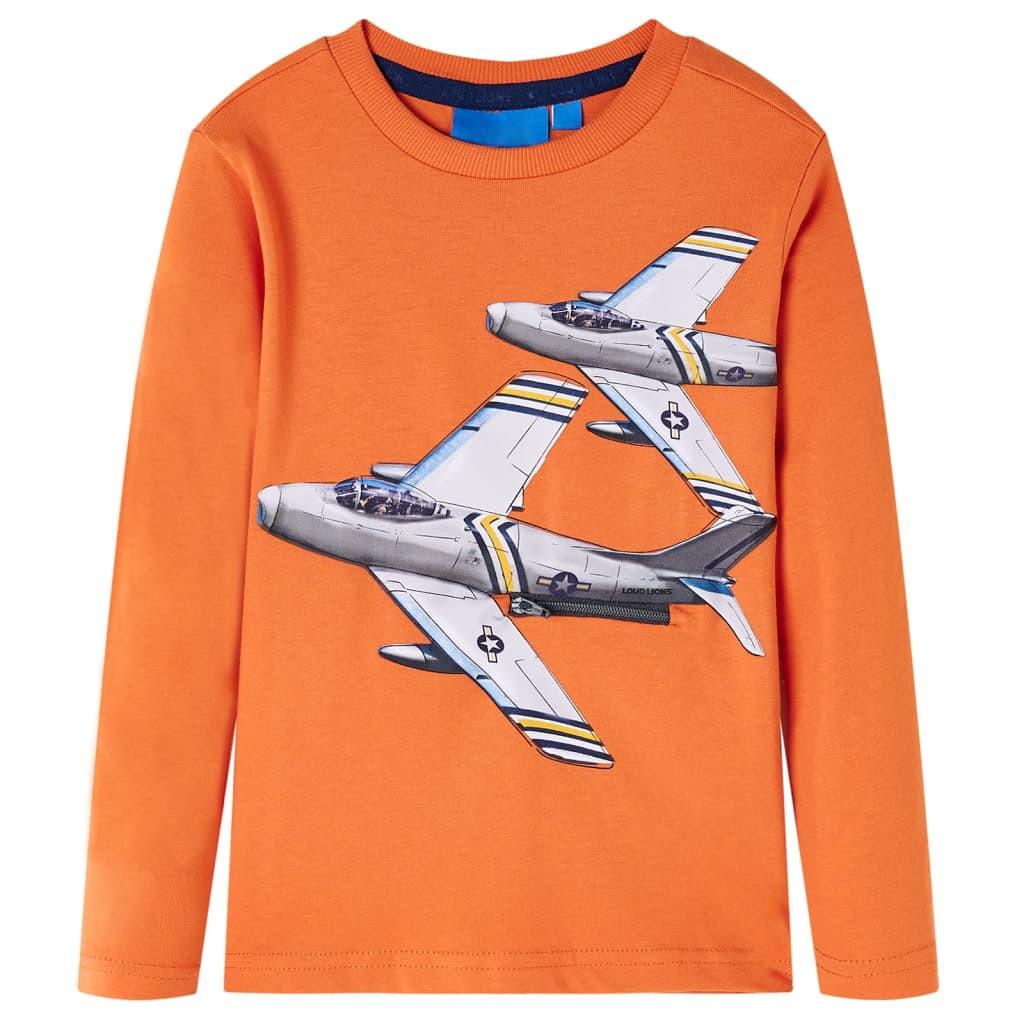 Kinder Langarmshirt Baumwolle Mädchen Orange 92 von VidaXL