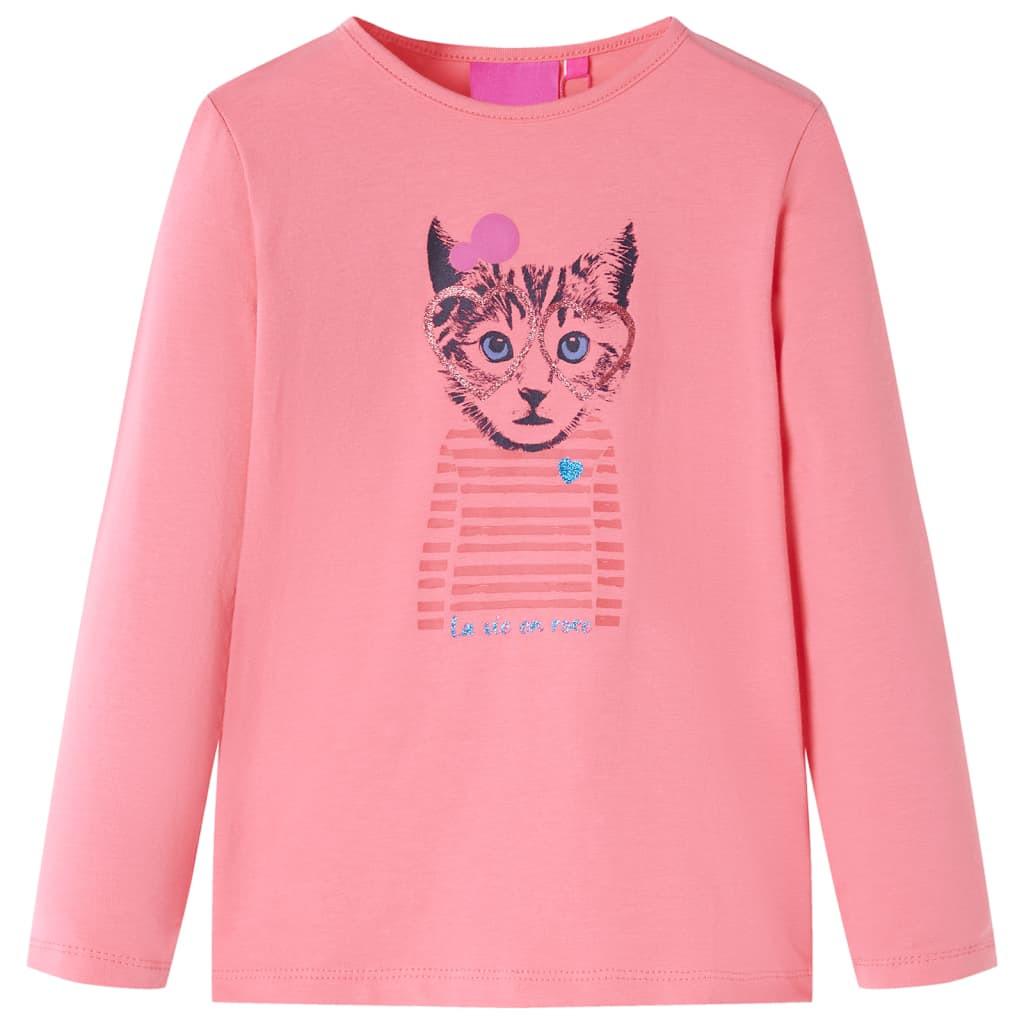 Kinder Langarmshirt Baumwolle Mädchen Pink 104 von VidaXL