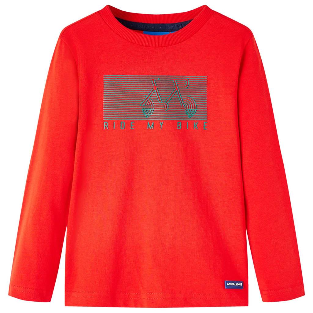 Kinder Langarmshirt Baumwolle Mädchen Rot Bunt 116 von VidaXL