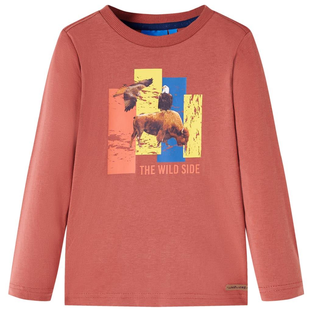 Kinder Langarmshirt Baumwolle Mädchen Rot Bunt 128 von VidaXL