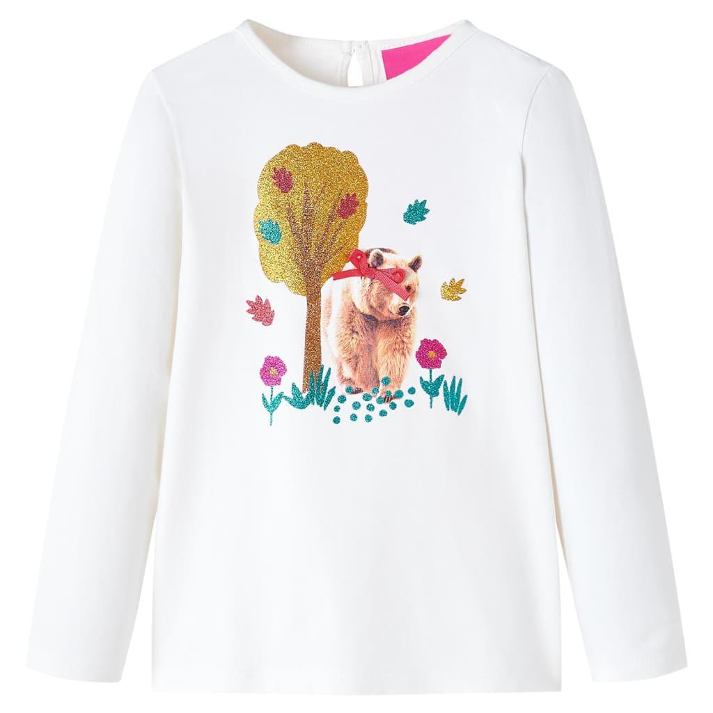 Kinder Langarmshirt Gewebe Mädchen Weiss 104 von VidaXL