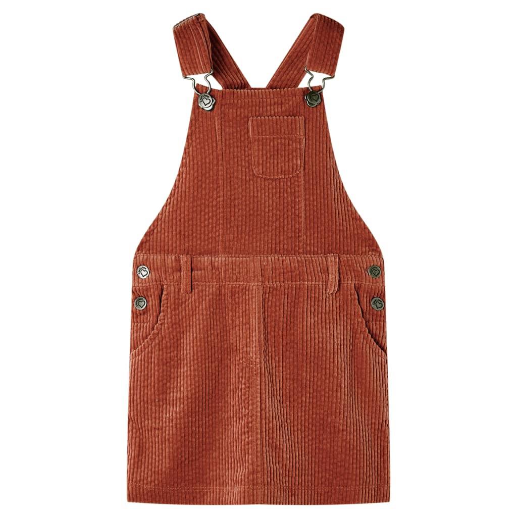 Kinder Latzkleid Baumwolle Mädchen Braun 104 von VidaXL