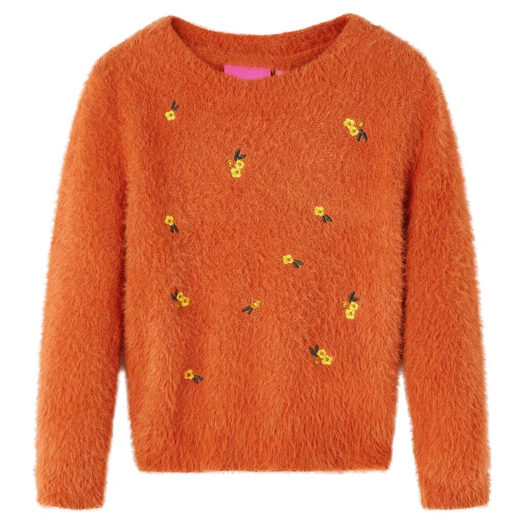 Kinder Pullover Gewebe Mädchen Orange 140 von VidaXL