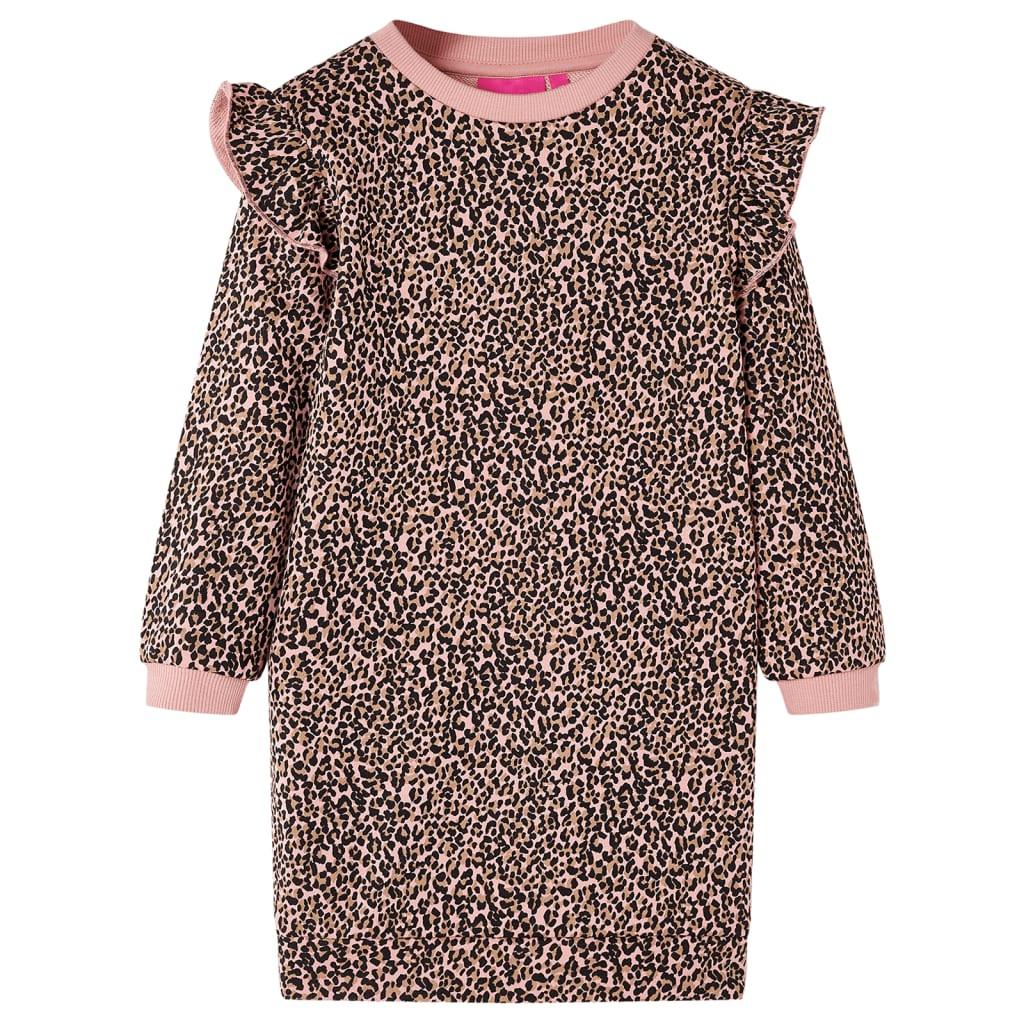 Kinder Pulloverkleid Baumwolle Mädchen Pink 128 von VidaXL