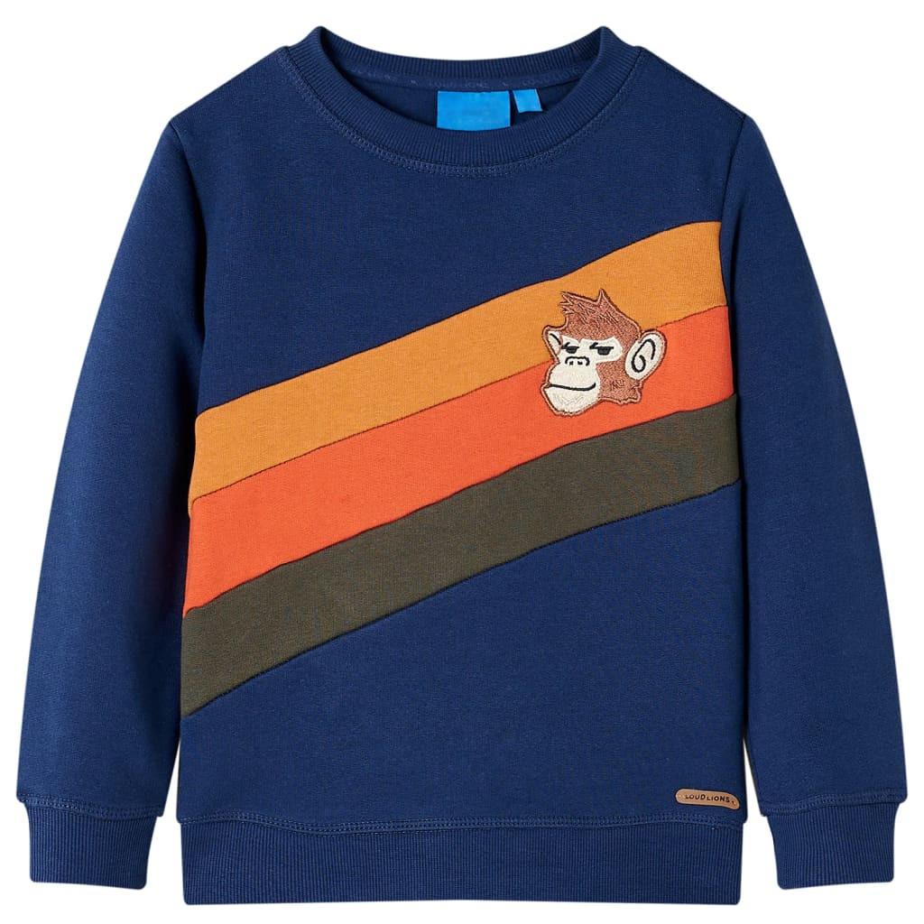 Kinder Sweatshirt Baumwolle Jungen Blau 140 von VidaXL