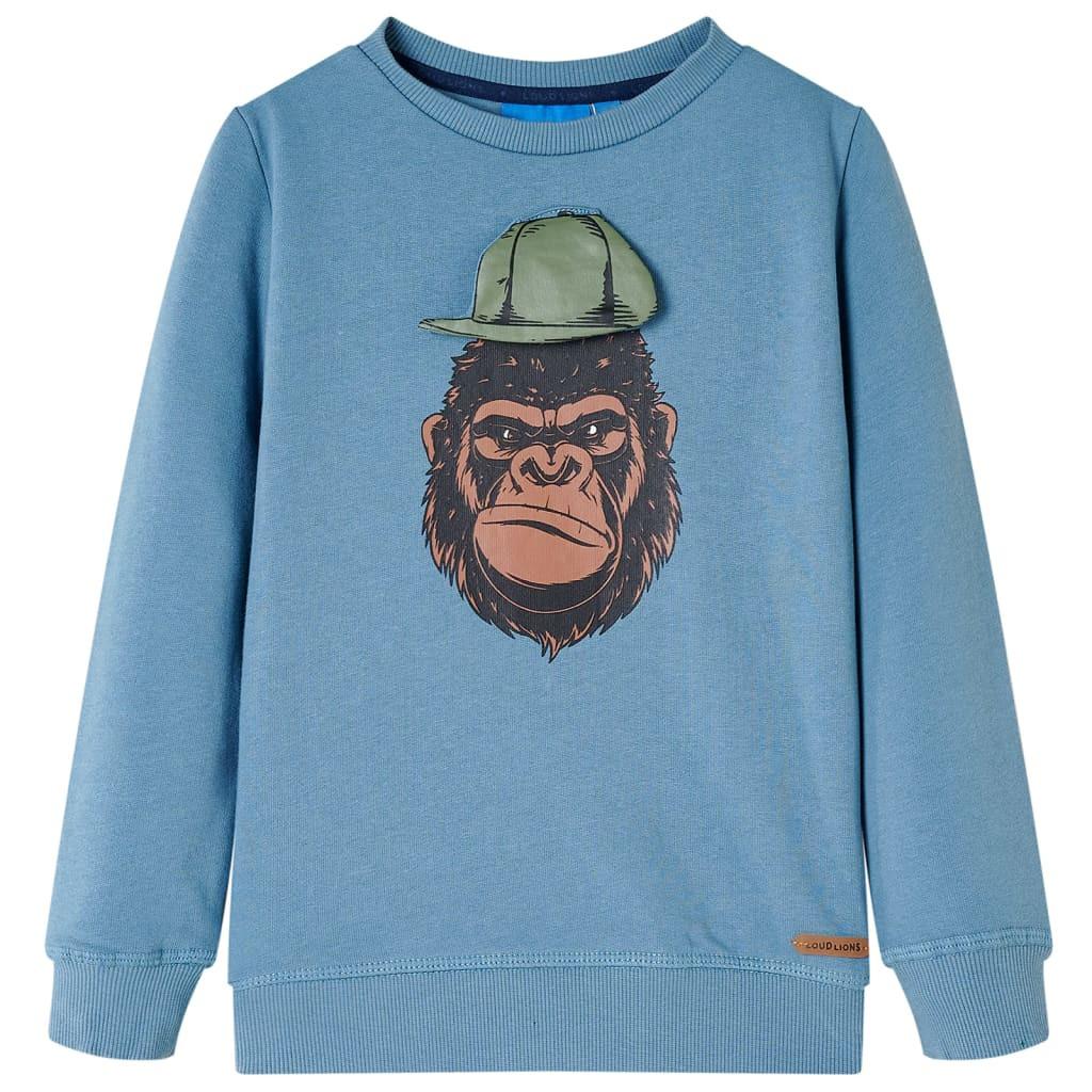 Kinder Sweatshirt Baumwolle Jungen Blau 140 von VidaXL