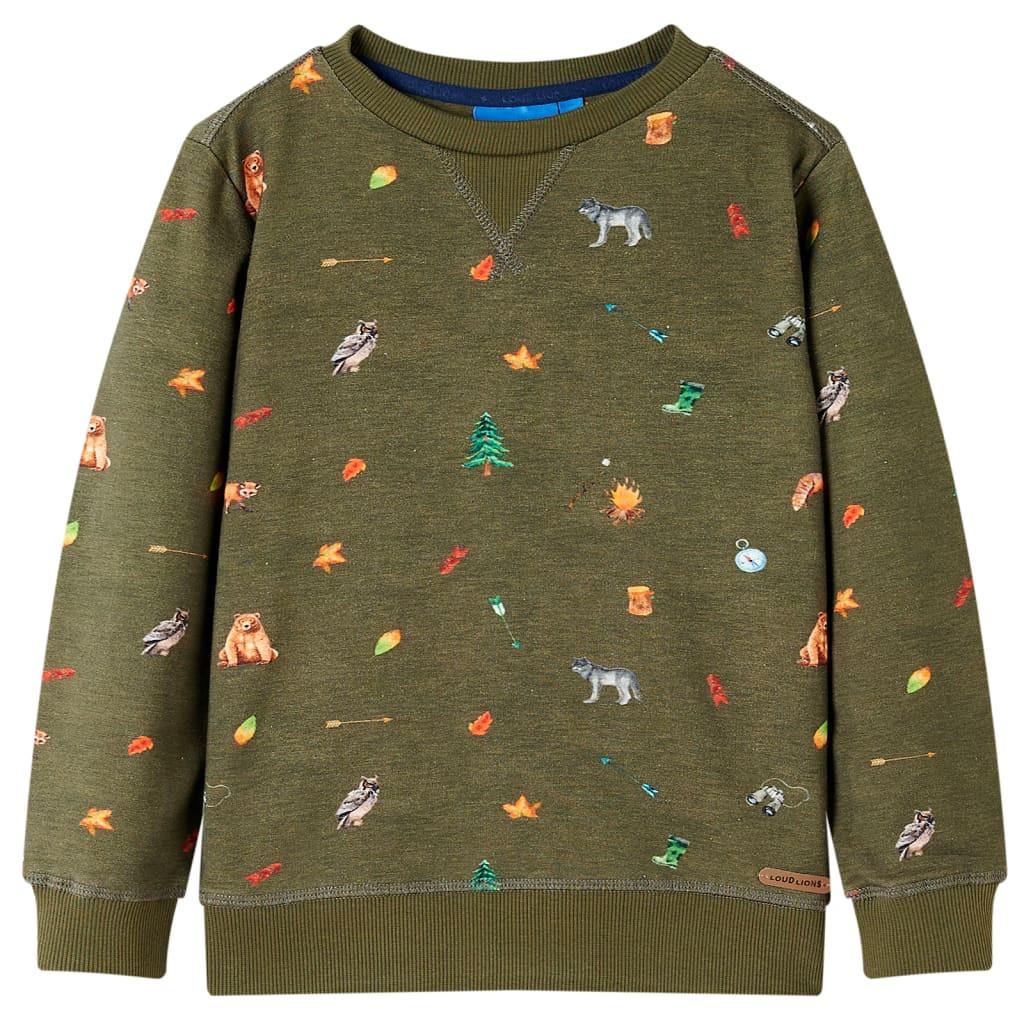 Kinder Sweatshirt Baumwolle Jungen Grün 104 von VidaXL