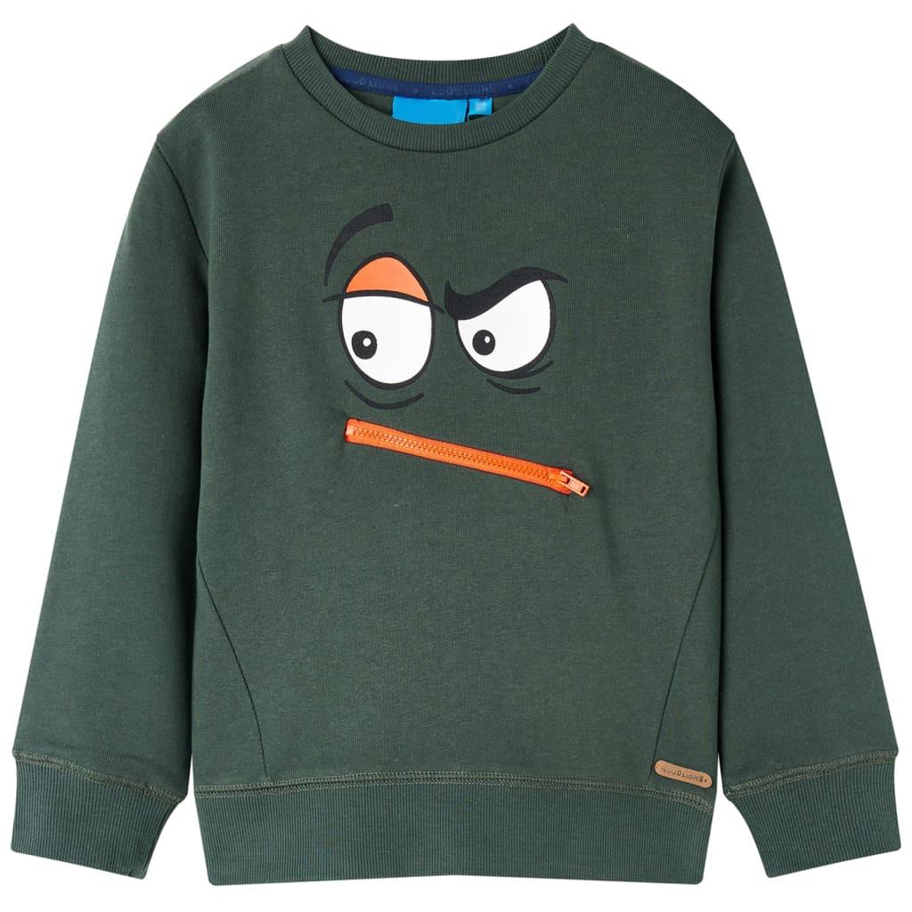 Kinder Sweatshirt Baumwolle Jungen Grün 128 von VidaXL