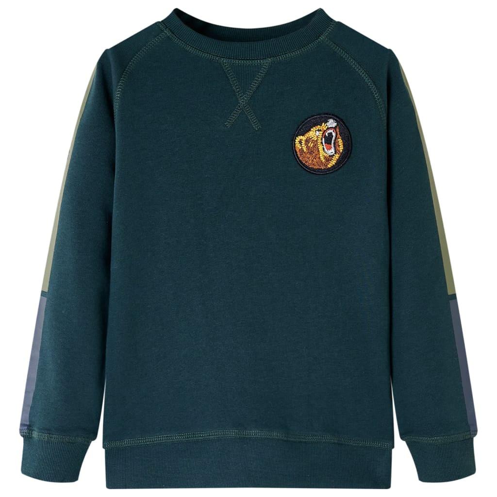 Kinder Sweatshirt Baumwolle Jungen Grün 128 von VidaXL