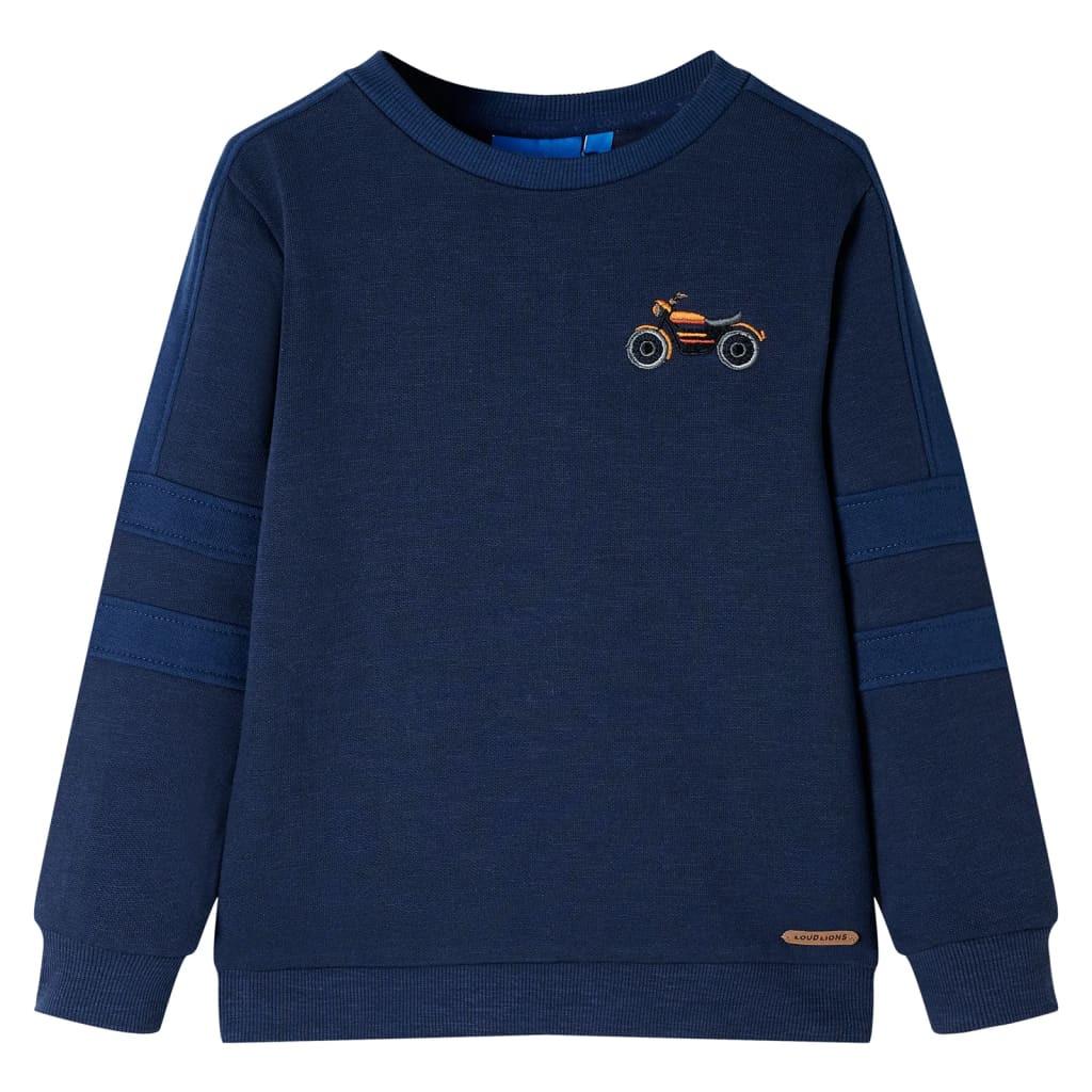 Kinder Sweatshirt Baumwolle Jungen Mitternachtsblau 116 von VidaXL