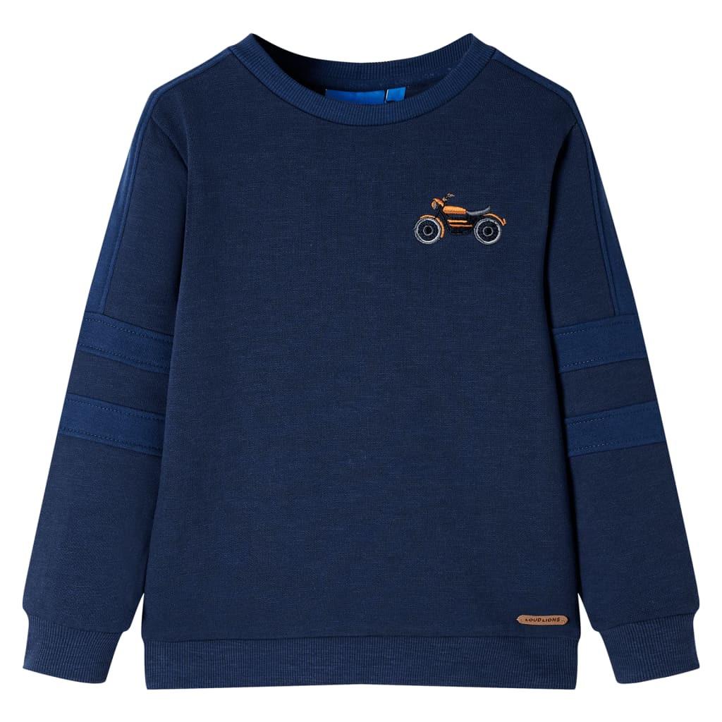 Kinder Sweatshirt Baumwolle Jungen Mitternachtsblau 128 von VidaXL