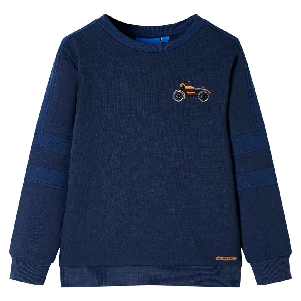 Kinder Sweatshirt Baumwolle Jungen Mitternachtsblau 140 von VidaXL