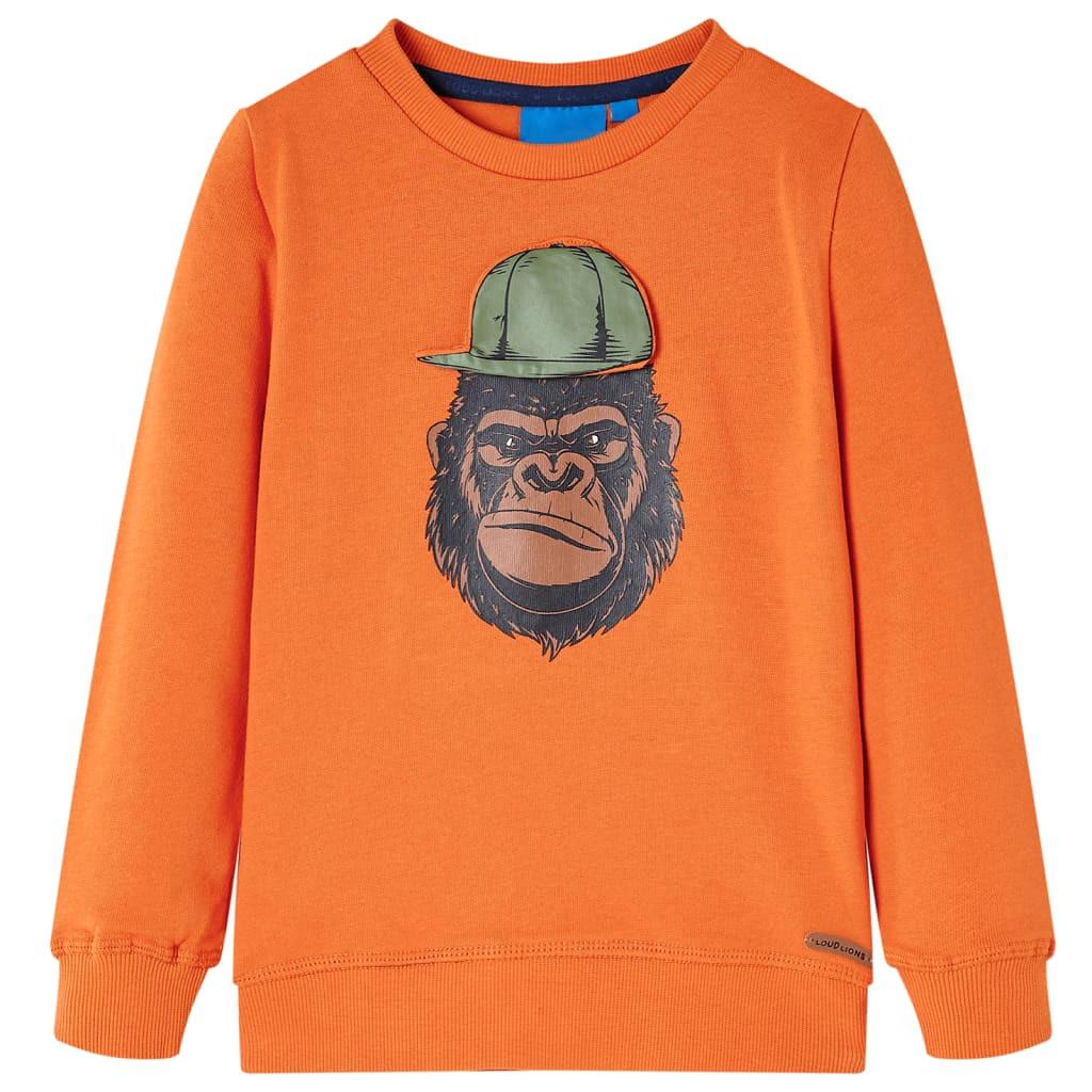Kinder Sweatshirt Baumwolle Jungen Orange 104 von VidaXL