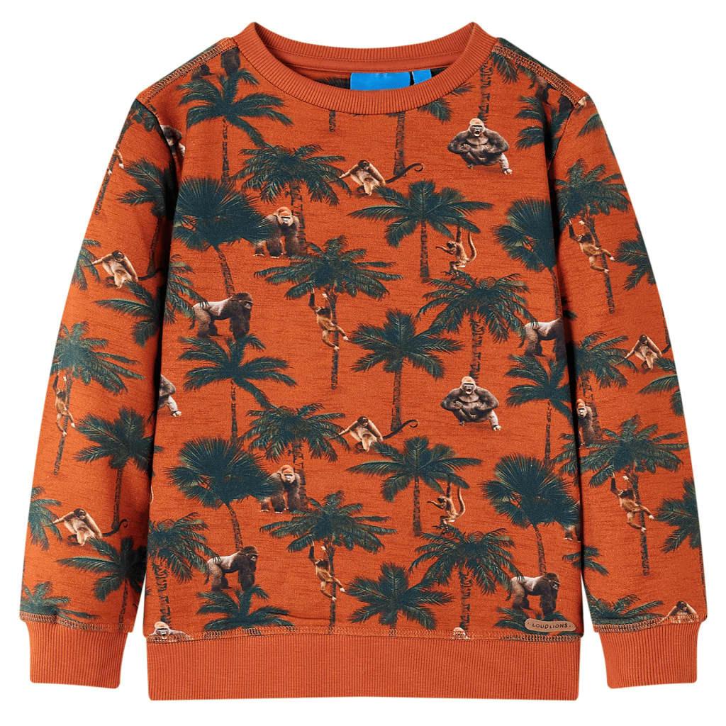 Kinder Sweatshirt Baumwolle Jungen Orange 116 von VidaXL