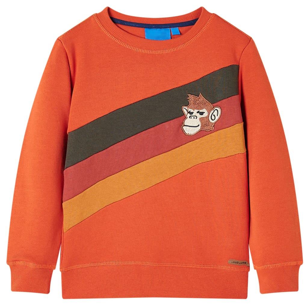 Kinder Sweatshirt Baumwolle Jungen Orange 116 von VidaXL