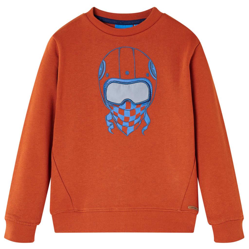 Kinder Sweatshirt Baumwolle Jungen Orange 140 von VidaXL