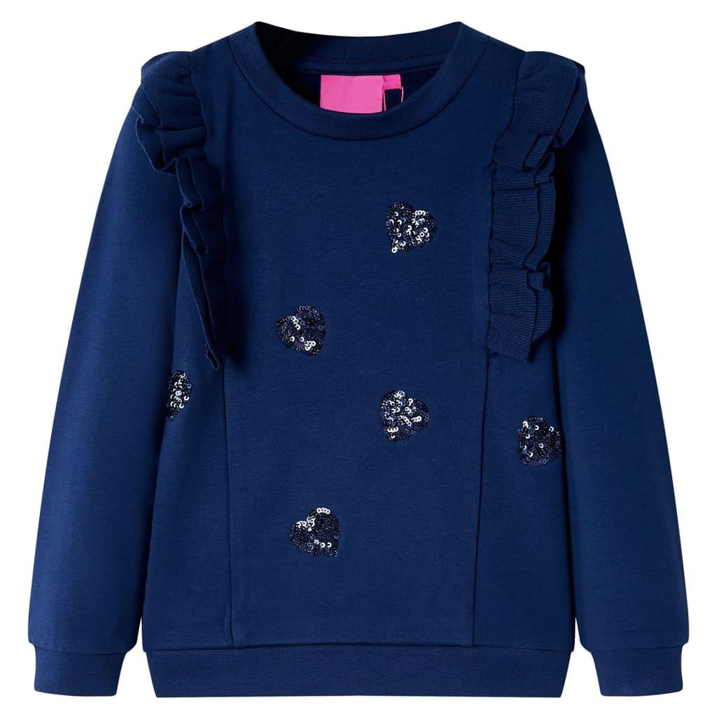 Kinder Sweatshirt Baumwolle Mädchen Blau 104 von VidaXL