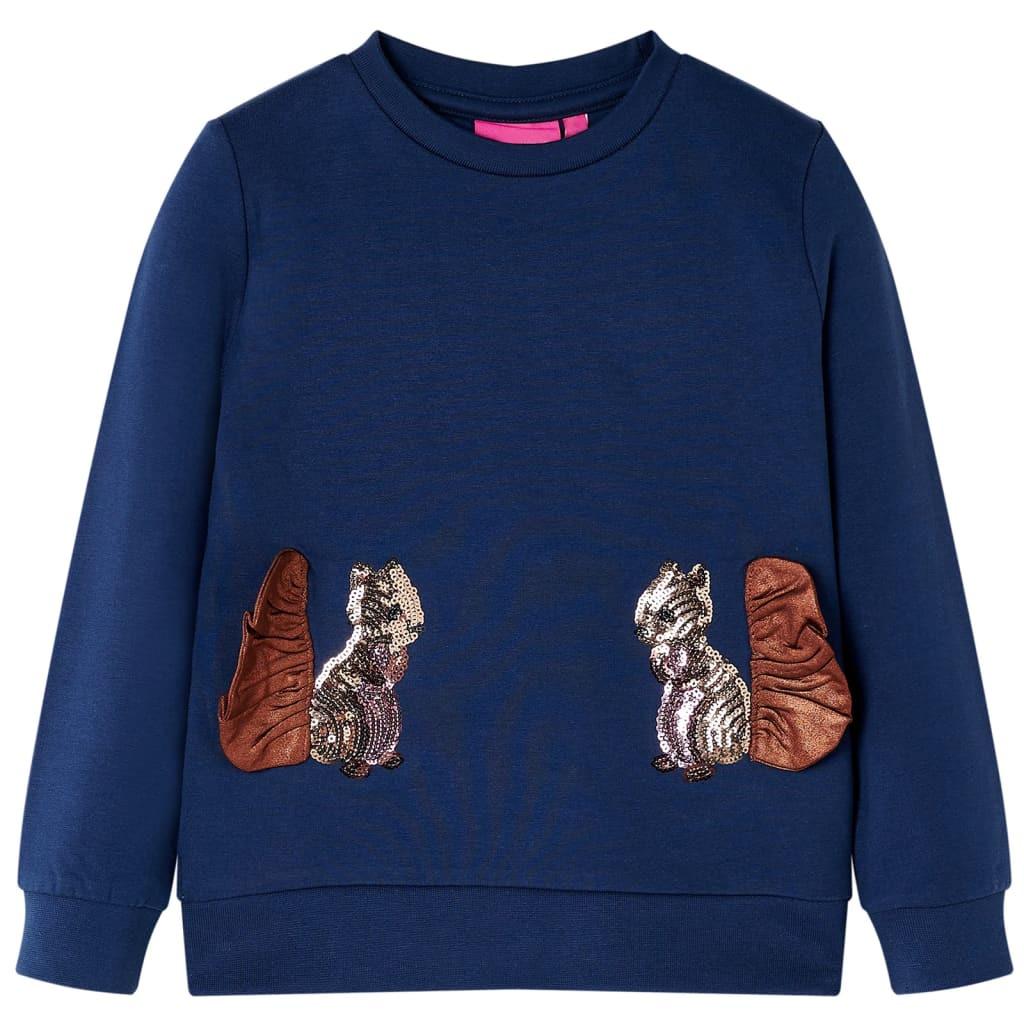 Kinder Sweatshirt Baumwolle Mädchen Blau 104 von VidaXL