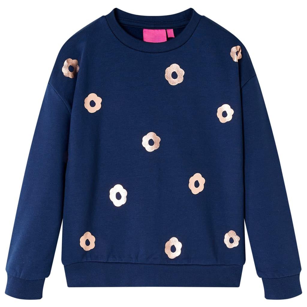 Kinder Sweatshirt Baumwolle Mädchen Blau 116 von VidaXL