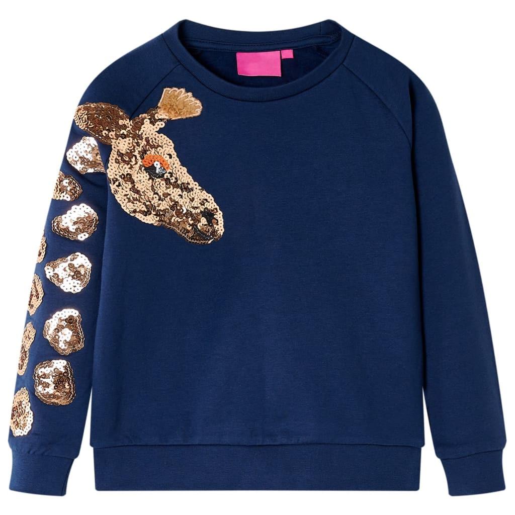 Kinder Sweatshirt Baumwolle Mädchen Blau 128 von VidaXL