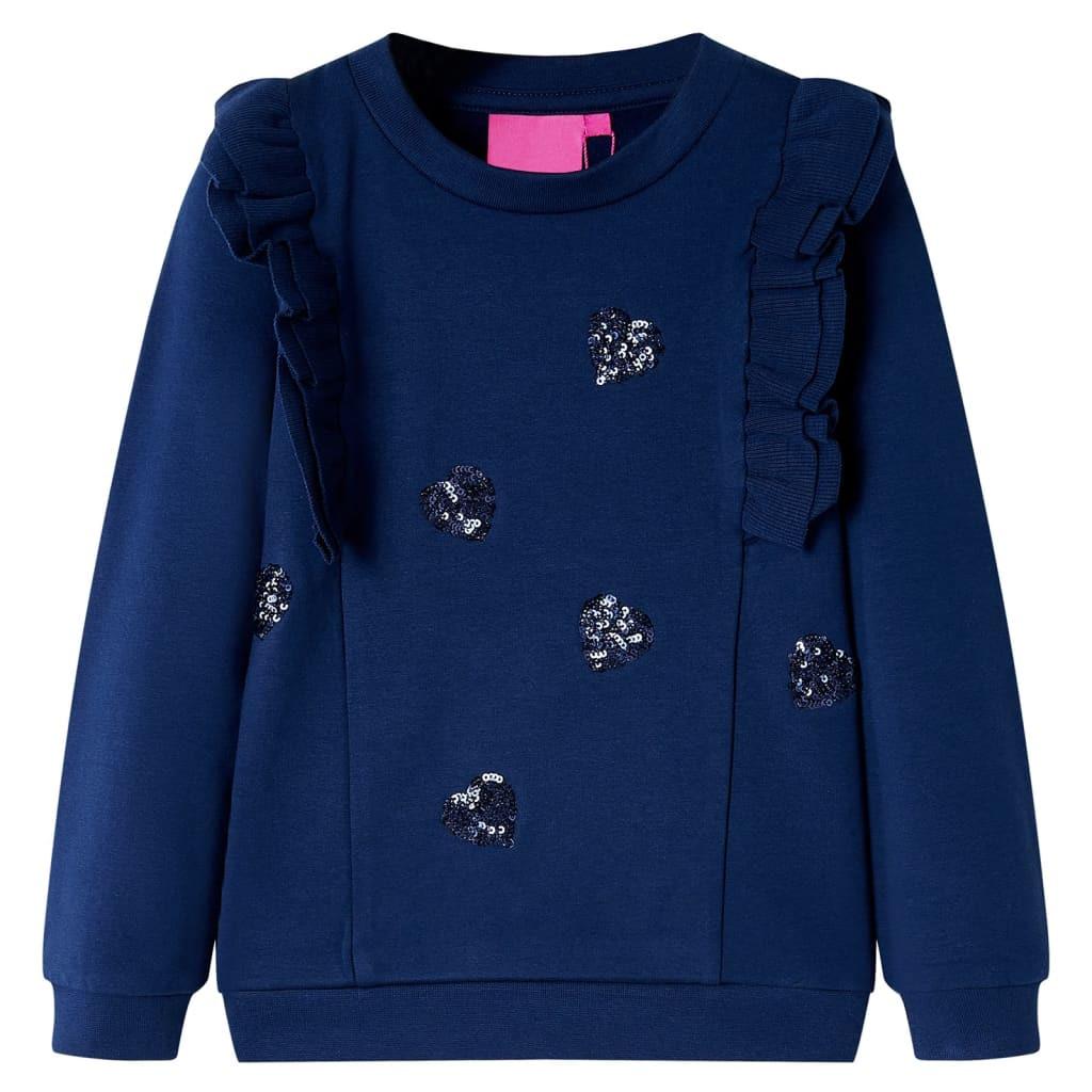 Kinder Sweatshirt Baumwolle Mädchen Blau 128 von VidaXL