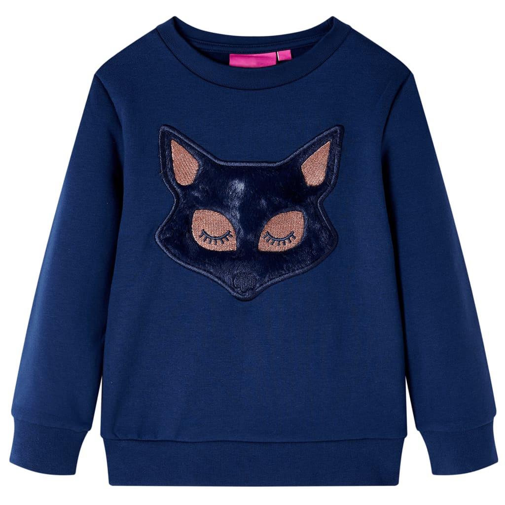 Kinder Sweatshirt Baumwolle Mädchen Blau 128 von VidaXL