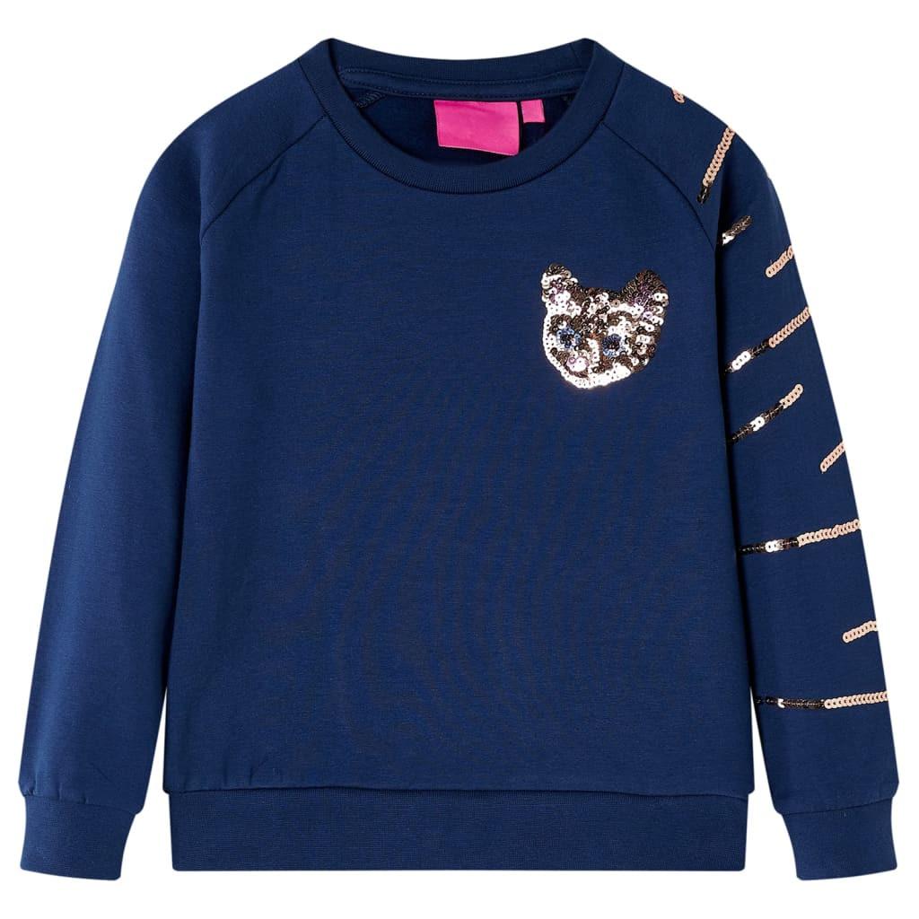 Kinder Sweatshirt Baumwolle Mädchen Blau 92 von VidaXL