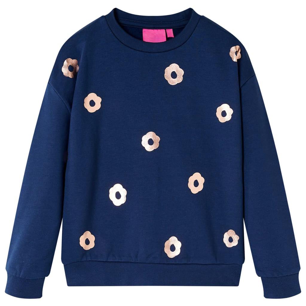 Kinder Sweatshirt Baumwolle Mädchen Blau 92 von VidaXL