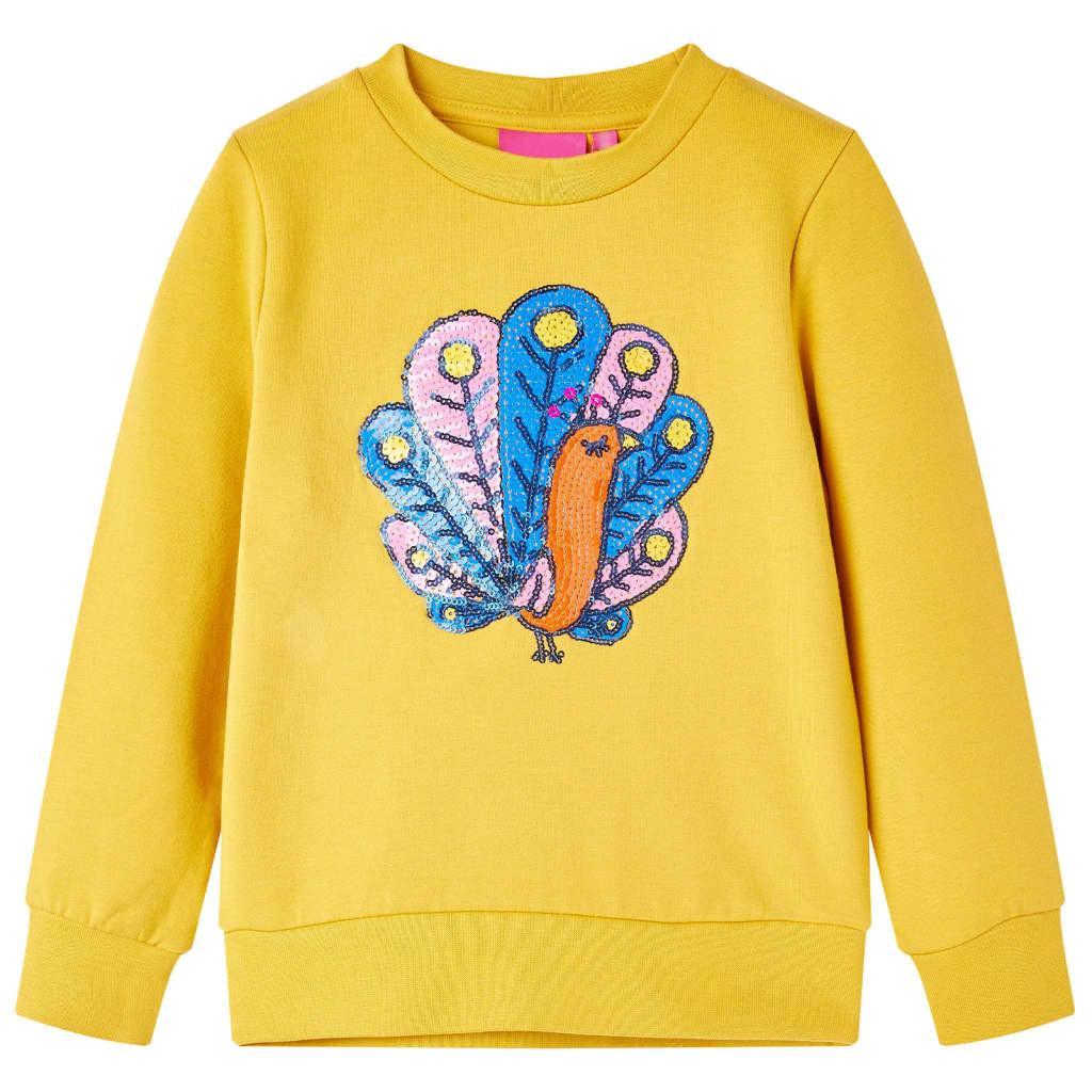 Kinder Sweatshirt Baumwolle Mädchen Gelb Bunt 104 von VidaXL