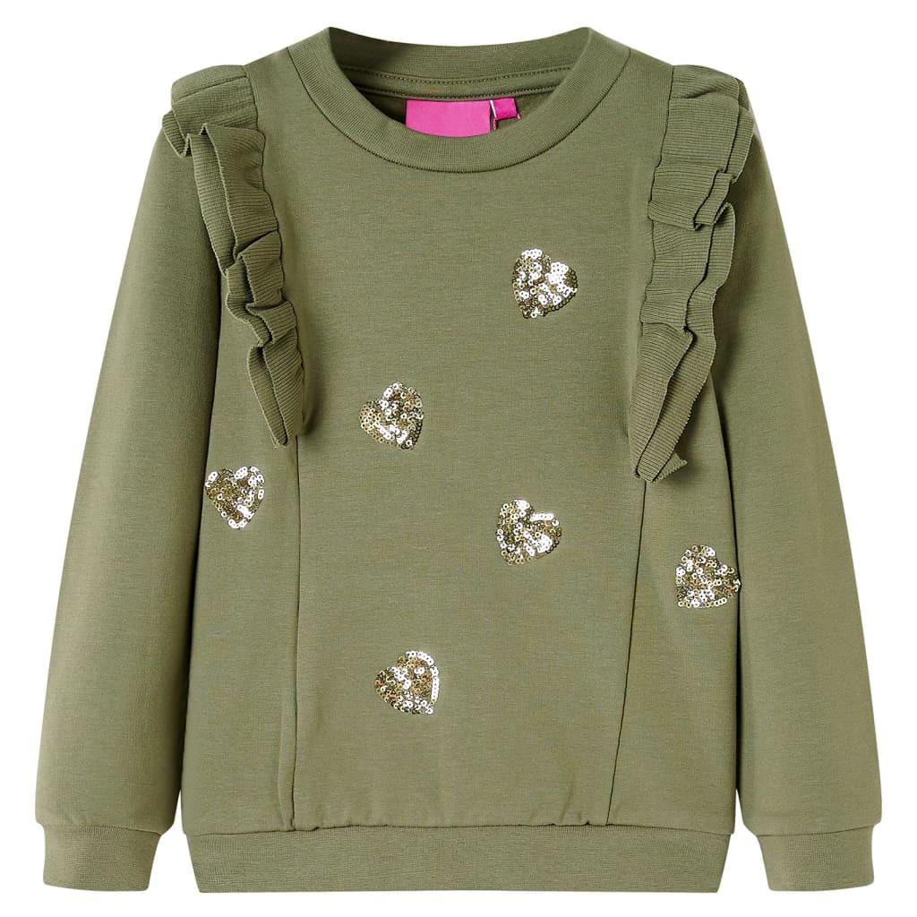 Kinder Sweatshirt Baumwolle Mädchen Grün 140 von VidaXL