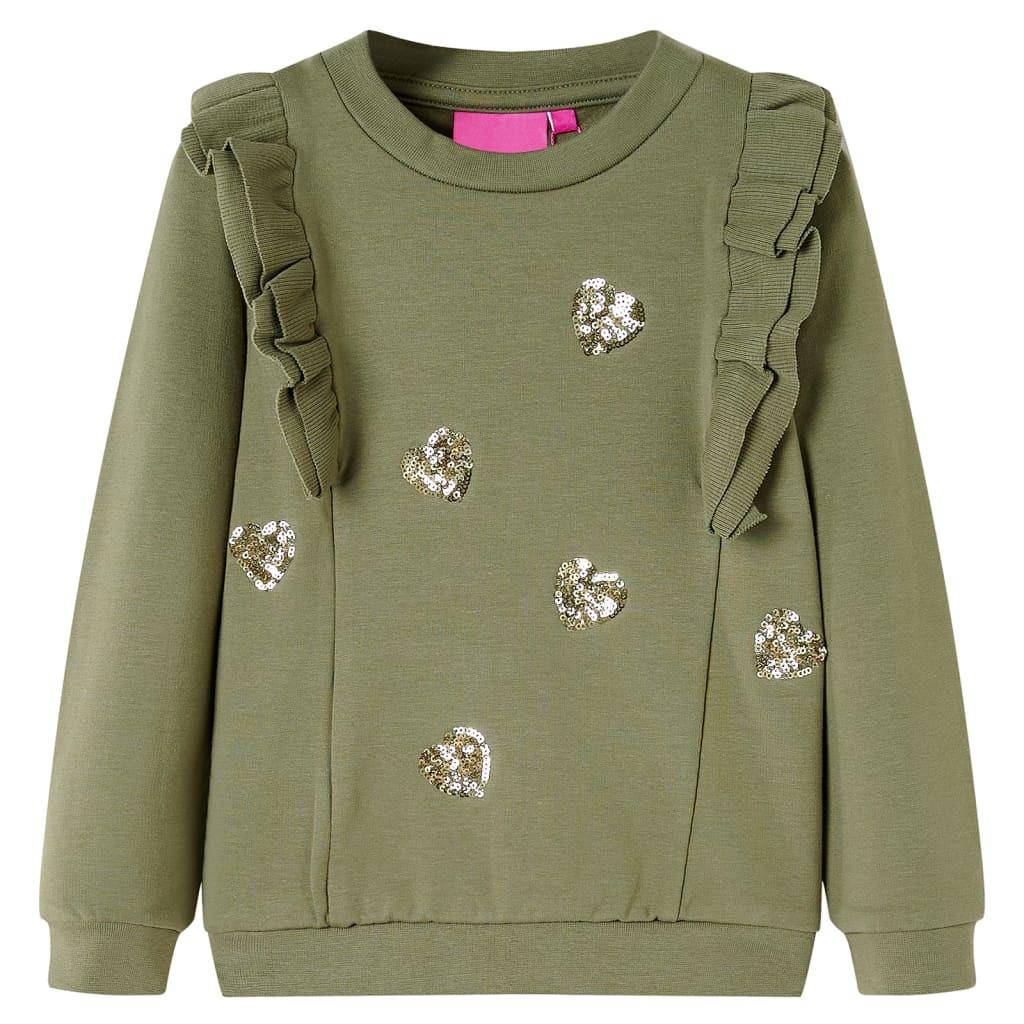 Kinder Sweatshirt Baumwolle Mädchen Grün 92 von VidaXL