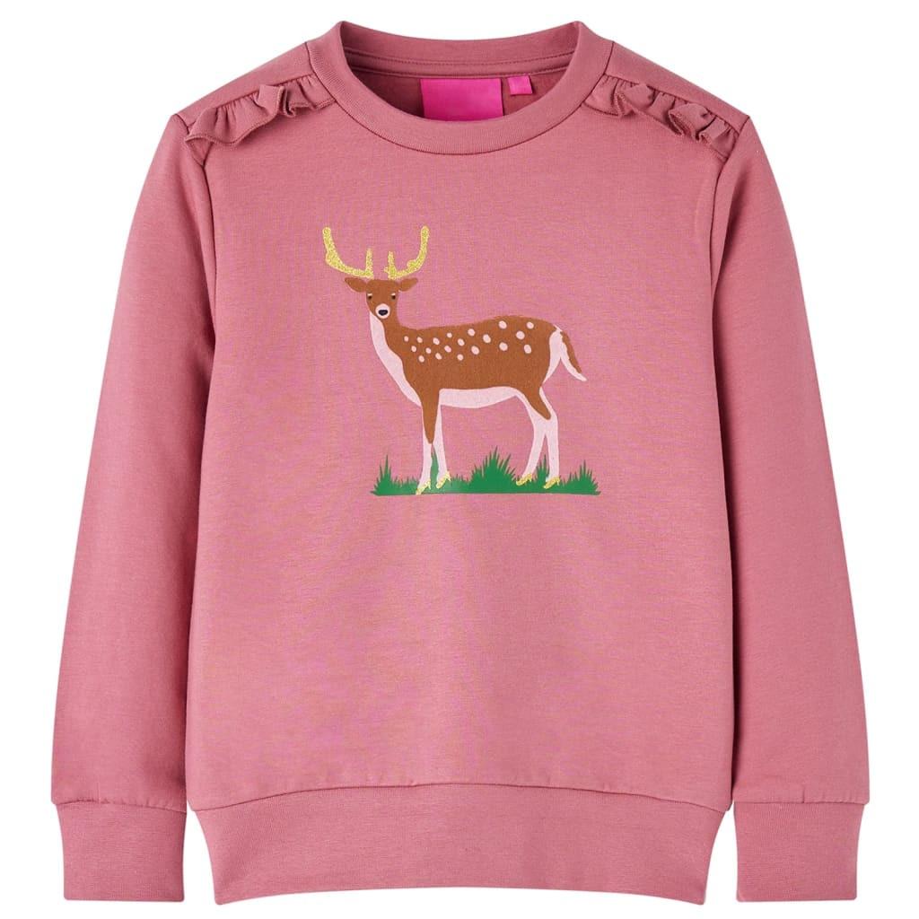 Kinder Sweatshirt Baumwolle Mädchen Pink 104 von VidaXL