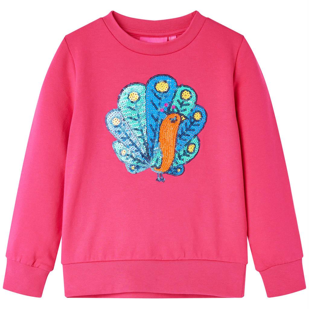 Kinder Sweatshirt Baumwolle Mädchen Pink 128 von VidaXL