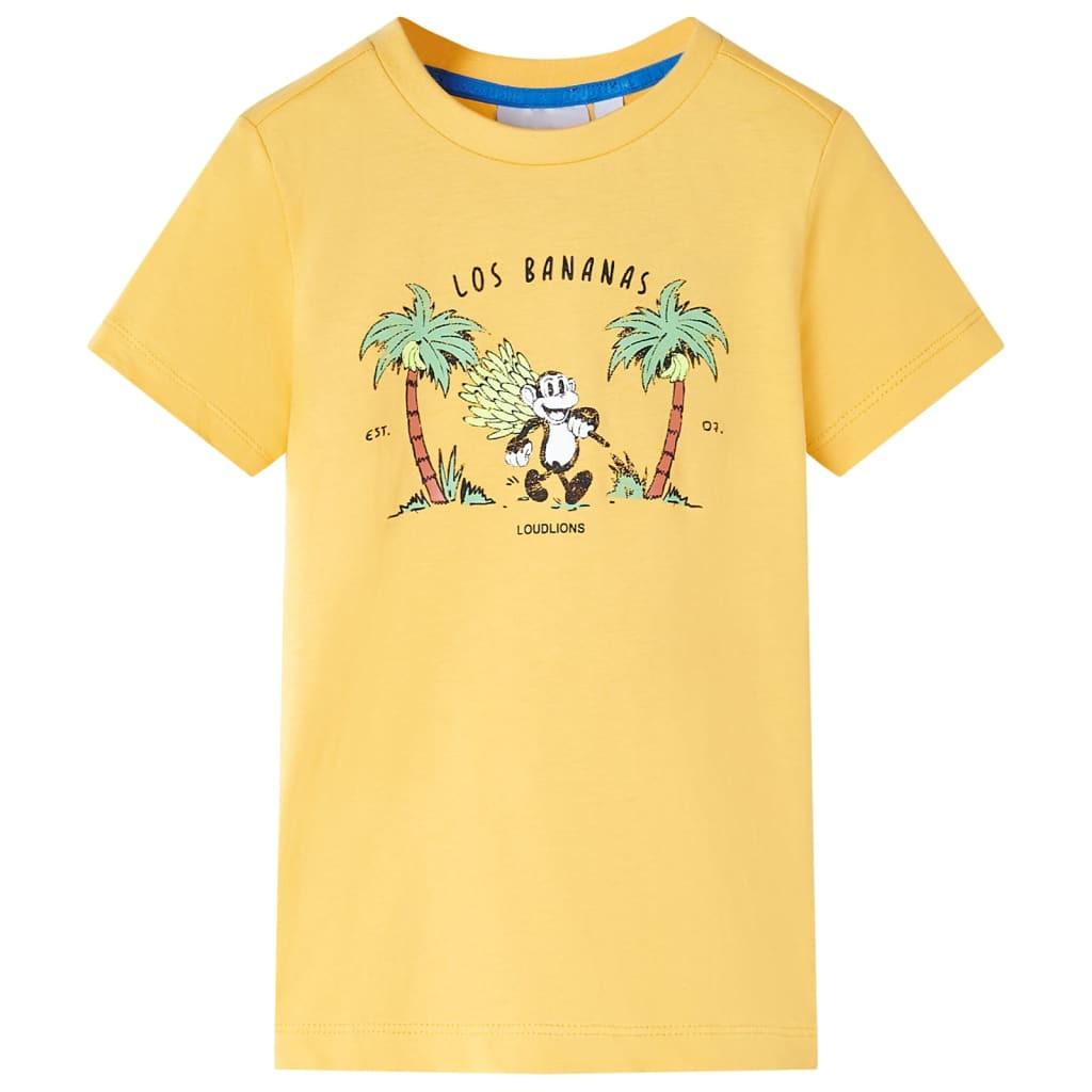 Kinder T-shirt Baumwolle Mädchen Gelb Bunt 104 von VidaXL