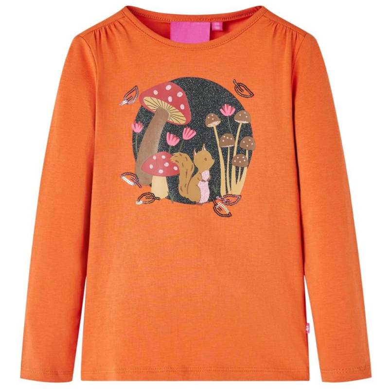 Kinder T-shirt Baumwolle Mädchen Orange 104 von VidaXL