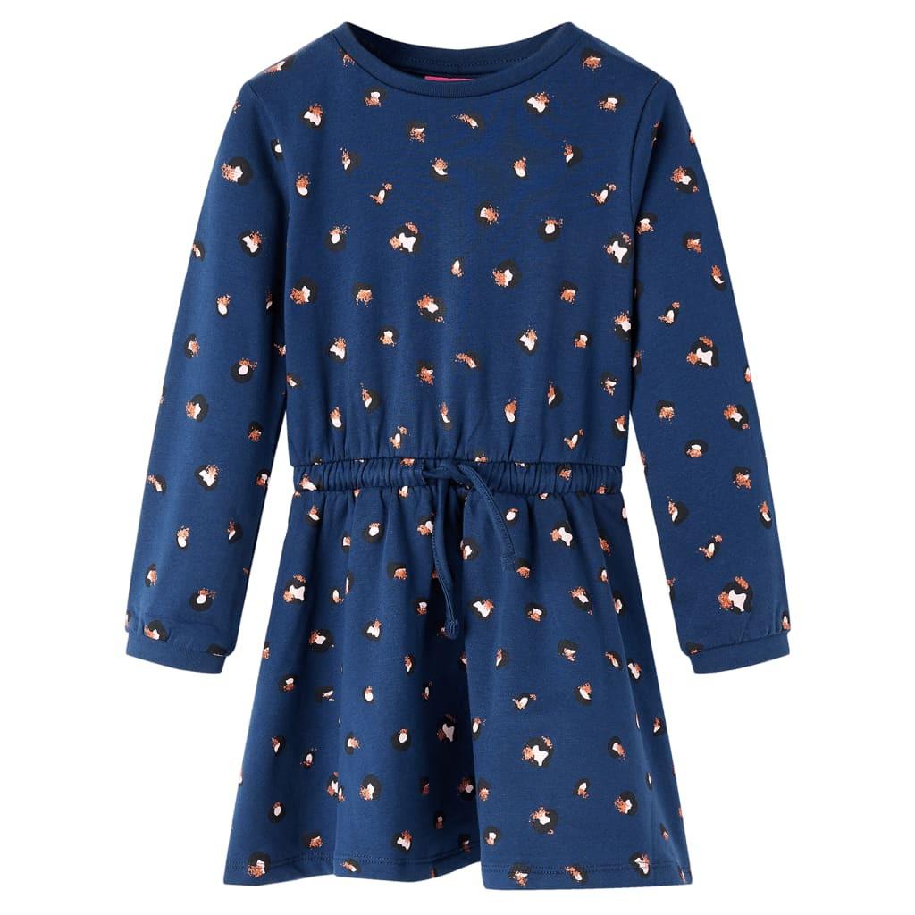 Kinderkleid Baumwolle Mädchen Blau 104 von VidaXL