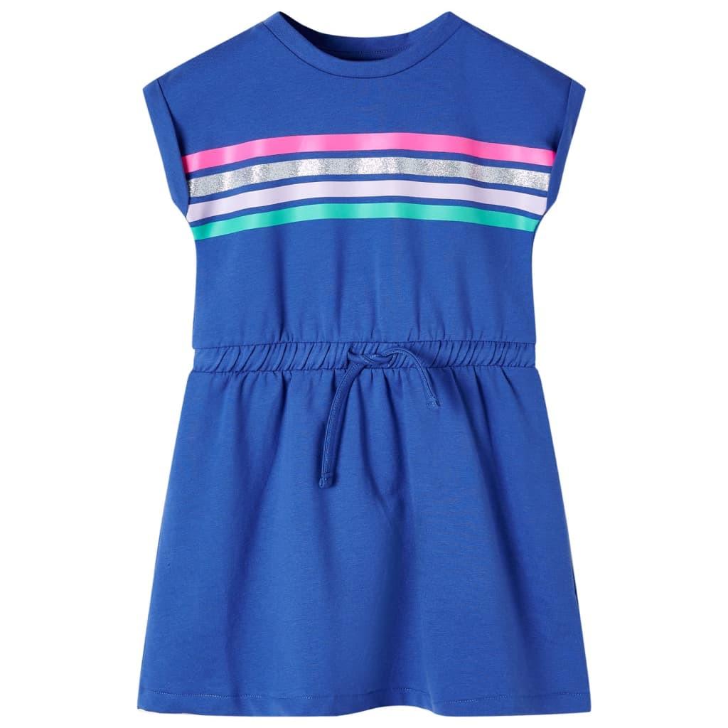 Kinderkleid Baumwolle Mädchen Blau 116 von VidaXL