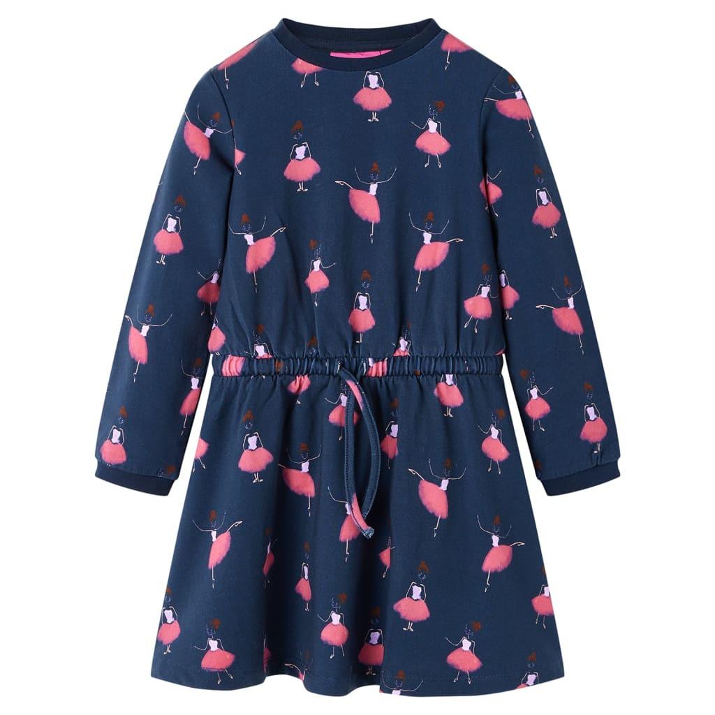 Kinderkleid Baumwolle Mädchen Blau 128 von VidaXL