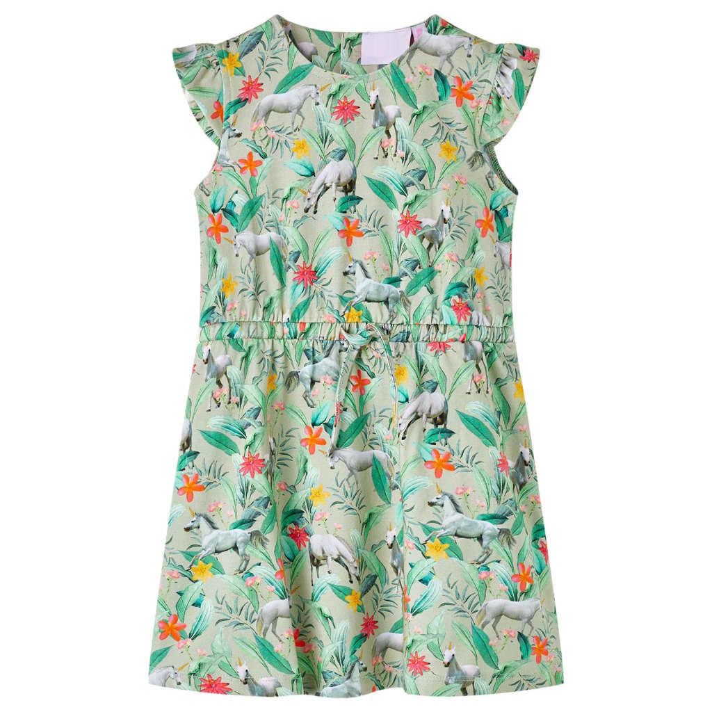 Kinderkleid Baumwolle Mädchen Multicolor 128 von VidaXL