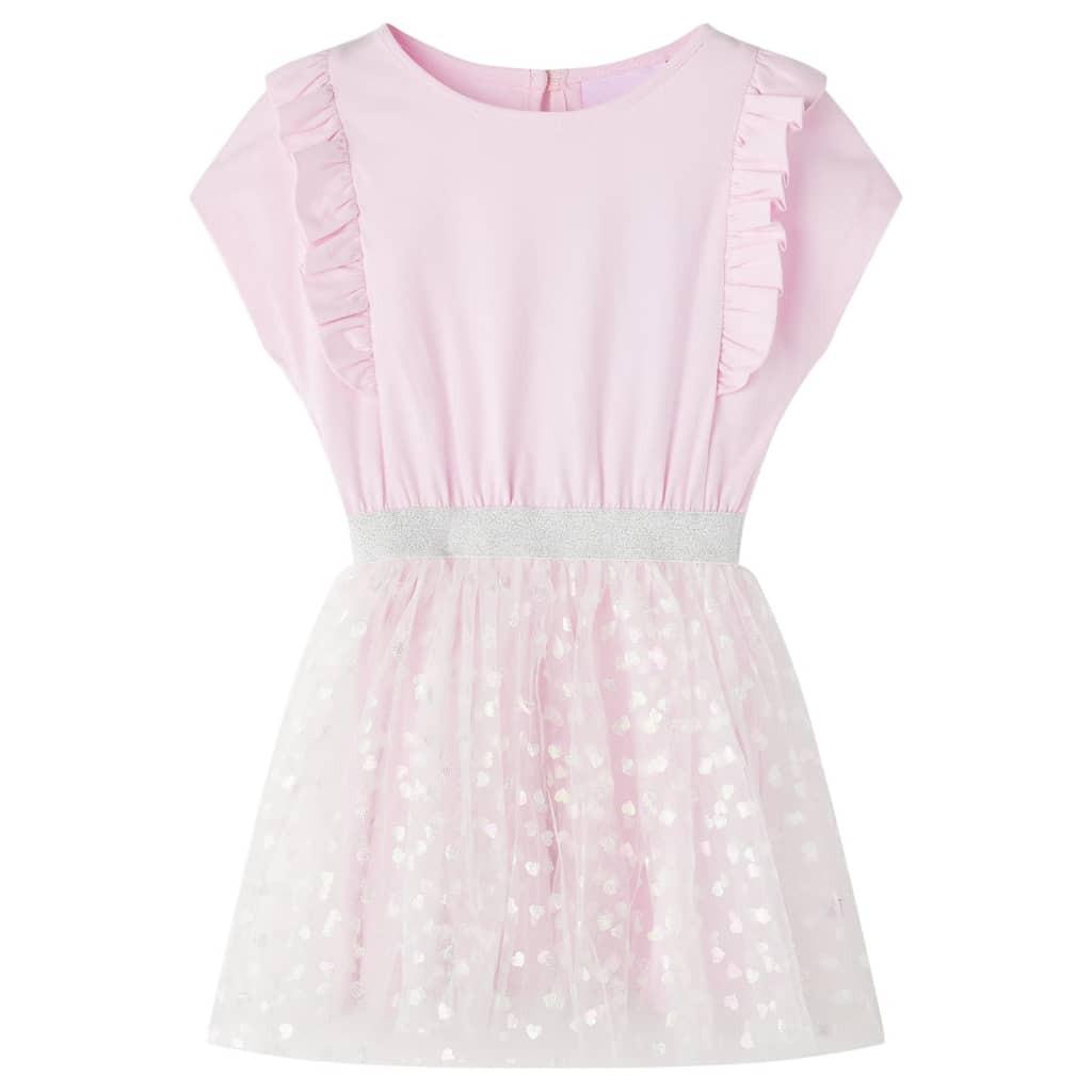 Kinderkleid Baumwolle Mädchen Pink 92 von VidaXL