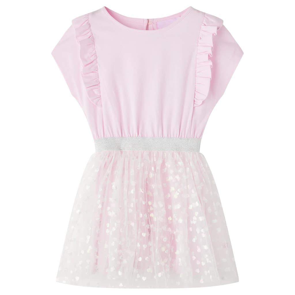Kinderkleid Baumwolle Mädchen Pink 128 von VidaXL
