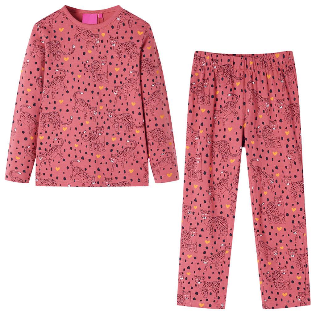 Kinderpyjama Baumwolle Jungen Pink 140 von VidaXL
