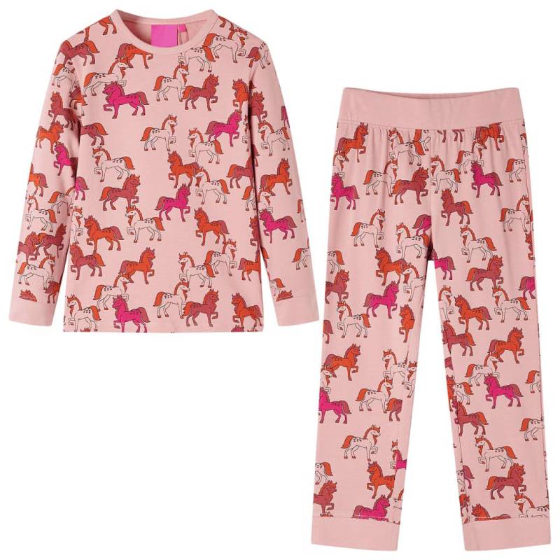 Kinderpyjama Baumwolle Jungen Pink 128 von VidaXL