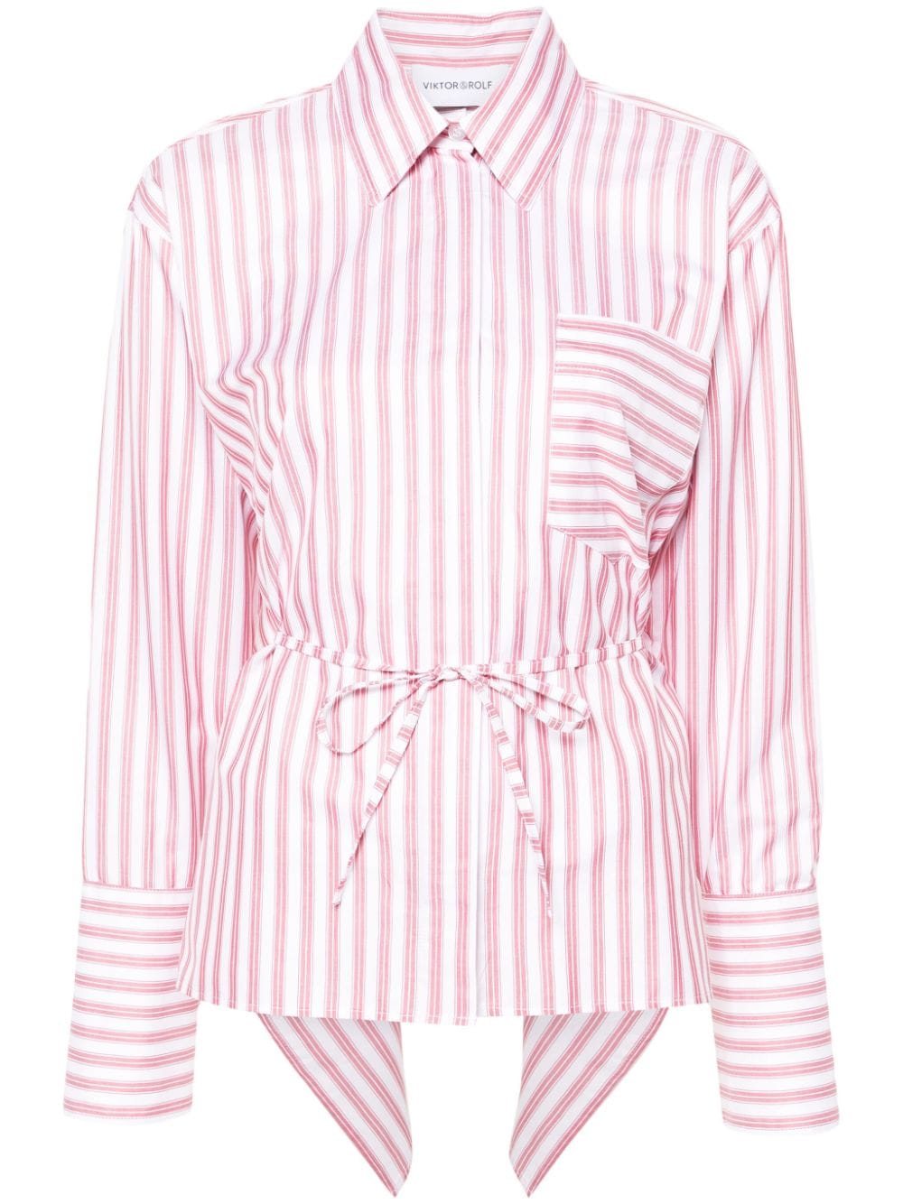 Viktor & Rolf Volant open back striped shirt - Red von Viktor & Rolf