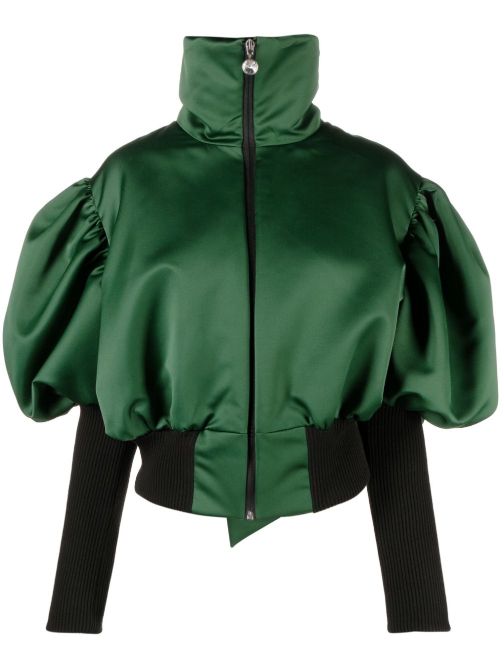 Viktor & Rolf bow-embellishment puffed-sleeve bomber jacket - Green von Viktor & Rolf